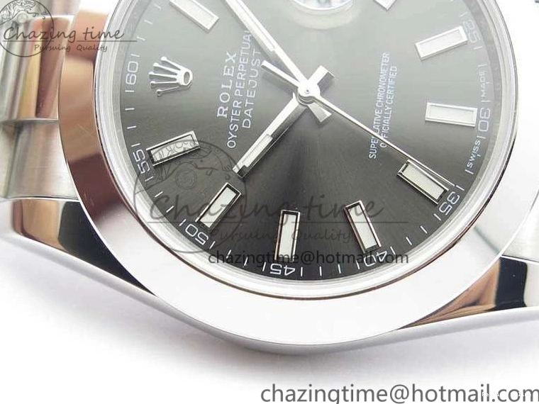 0511 DateJust 41mm 126300 SS Noob 1:1 Best Edition Gray Dial Stick Markers On SS Bracelet A Sustainable 3598